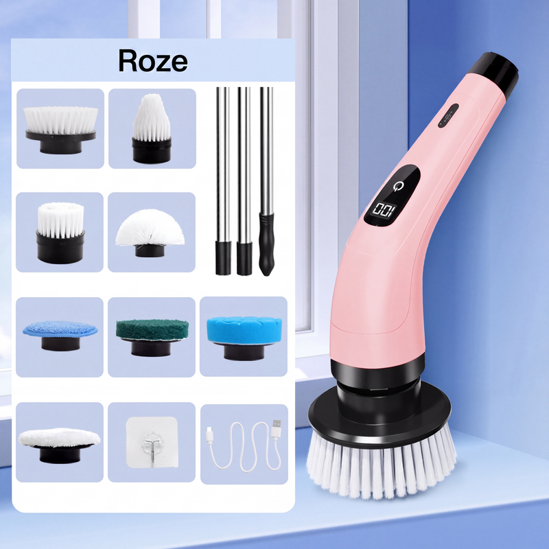 🧹 50% korting! Oplaadbare reinigingsborstel – telescoopsteel, 8 opzetstukken & geen gebuk. Maak moeiteloos schoon – overal in huis! ⚡✨