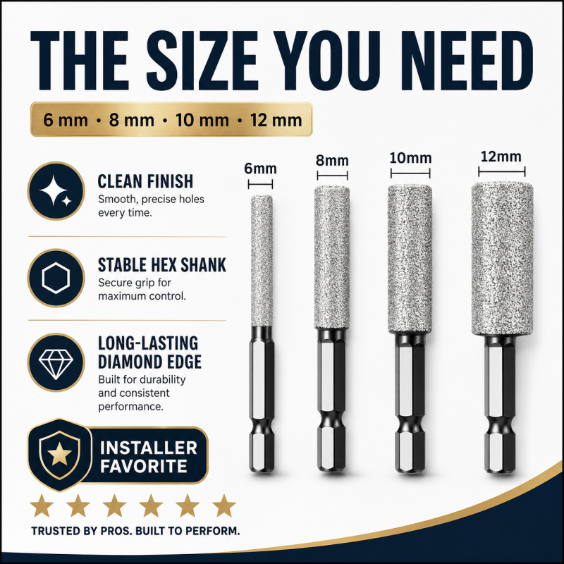 🥳2026 SUPER AANBIEDING🥳💞MEER DAN 50.000 VERKOCHT!🛡️ 50% KORTING! Diamantboorset – maten 5‑16 mm, zeskantschacht past op de meeste boormachines. Droog of nat te gebruiken – altijd gladde, precieze gaten! 💎💪