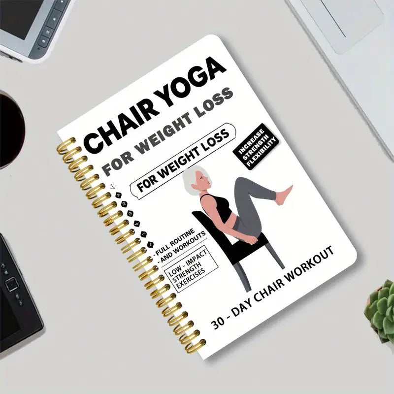 🧘 2+1 GRATIS – Spiraalnotitieboekje voor Stoelyoga & Beweging | Rustige Oefeningen voor Thuis | Blijf Actief op Eigen Tempo
