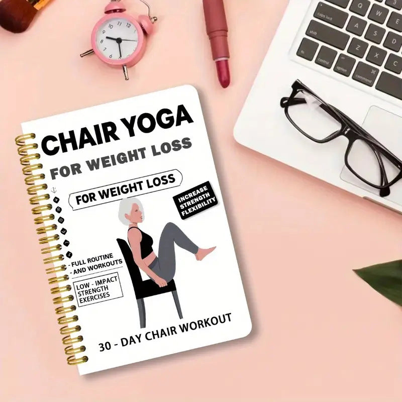 🧘 2+1 GRATIS – Spiraalnotitieboekje voor Stoelyoga & Beweging | Rustige Oefeningen voor Thuis | Blijf Actief op Eigen Tempo