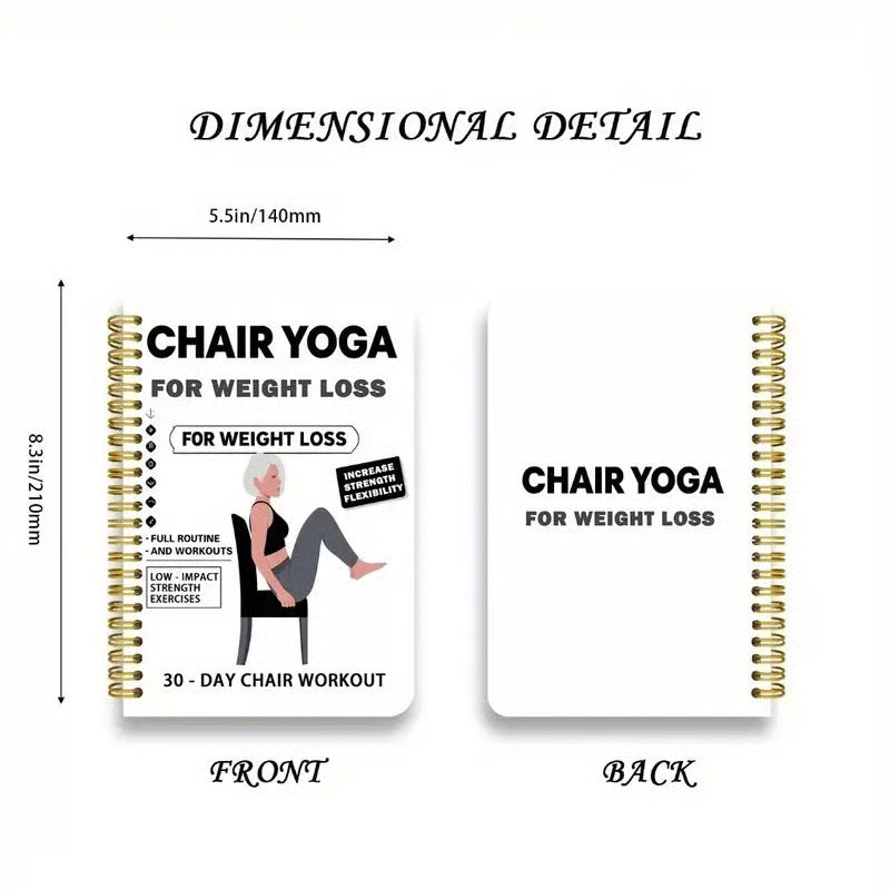 🧘 2+1 GRATIS – Spiraalnotitieboekje voor Stoelyoga & Beweging | Rustige Oefeningen voor Thuis | Blijf Actief op Eigen Tempo