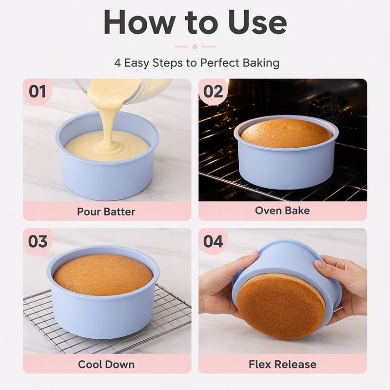 🧁 50% korting! Flexibele silicone cakevorm – antiaanbak, meerdere maten & stevige rand. Bak moeiteloos, loslaten zonder breken! ✨🍰