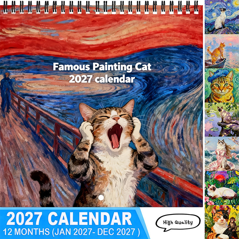 🐱 50% korting! 2027 katten meme kalender – 12 maanden vol humor, 24 posters & scheurbaar. Perfect voor kattenliefhebbers & cadeau! 🎁✨