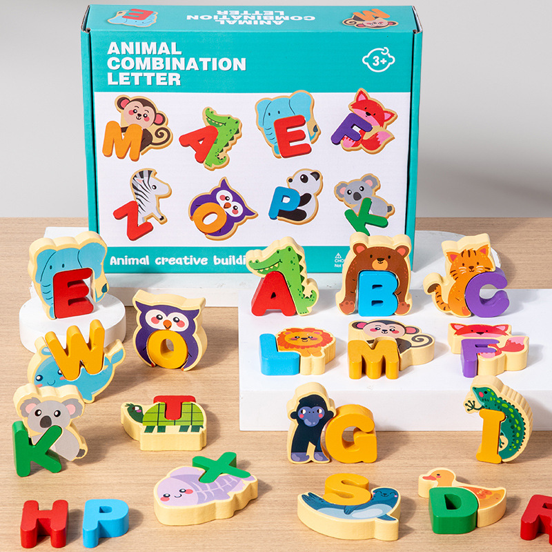 🧩 50% korting! 26-delige houten letter- & dierenmatchset – bevordert fijne motoriek, kindveilig & kleurrijke illustraties. Leren wordt een avontuur! ✨🔤