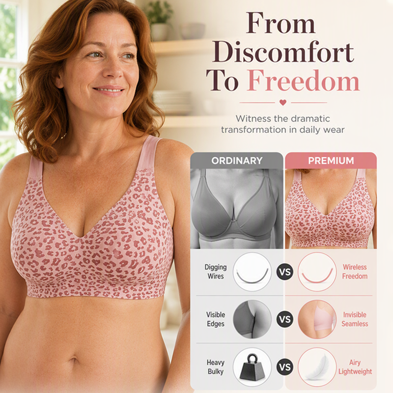 ⚡Last Day Sale - 60% OFF💕Women's Leopard Print Wireless Push-Up Bra