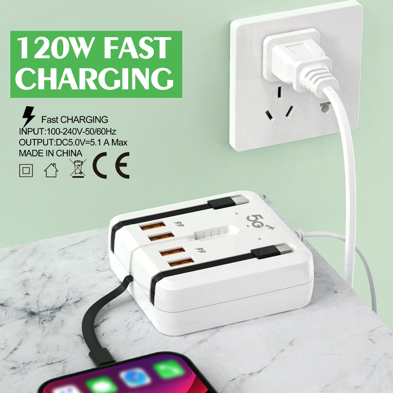 ⚡ 50% korting! Universele oplaadhub – 120W, ingebouwde kabels (USB-C & Micro USB), laad meerdere apparaten tegelijk op – geen gedoe! 🔌📱