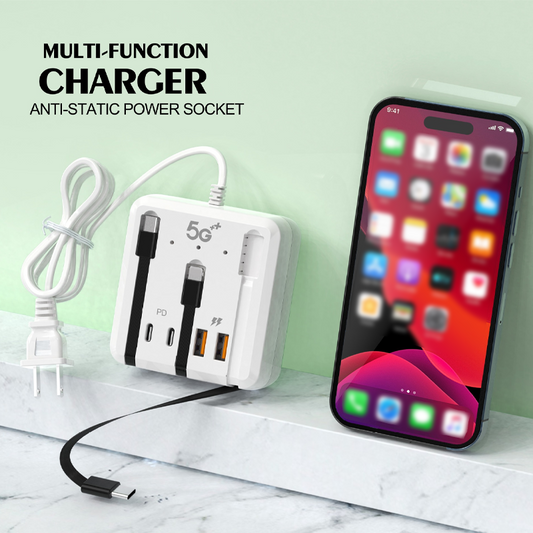 ⚡ 50% korting! Universele oplaadhub – 120W, ingebouwde kabels (USB-C & Micro USB), laad meerdere apparaten tegelijk op – geen gedoe! 🔌📱