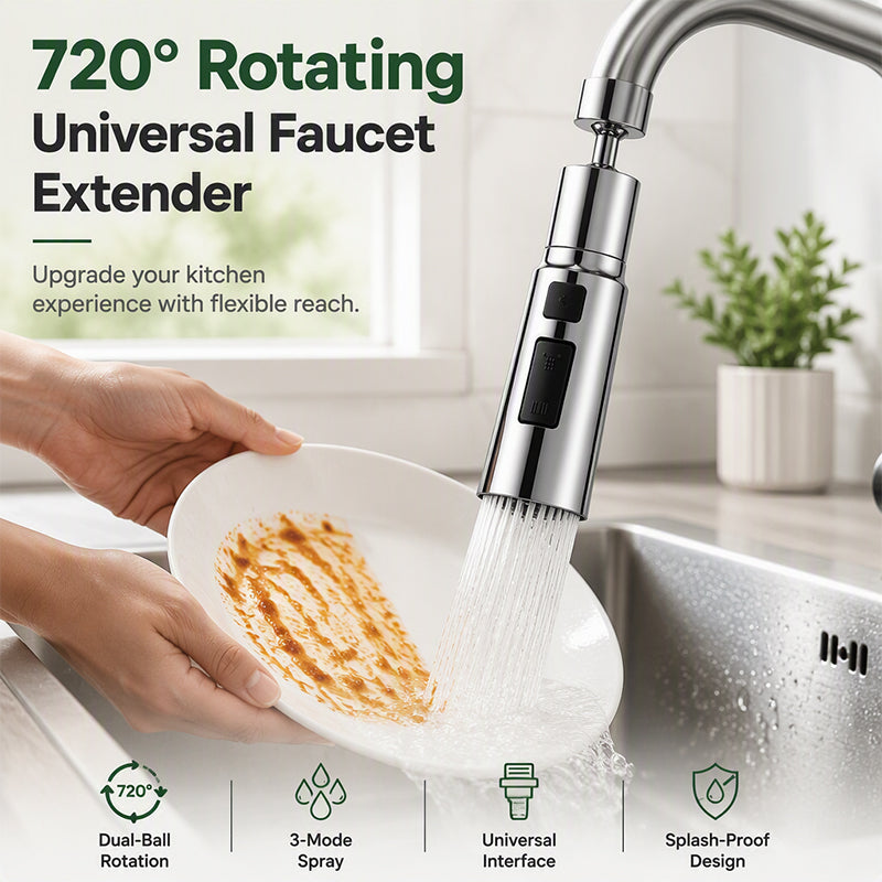 🚰 50% korting! Universele kraanverlenger – 720° flexibel, 3 standen & krachtige messtraal. Maak afwassen & schoonmaken moeiteloos! 💦⚡