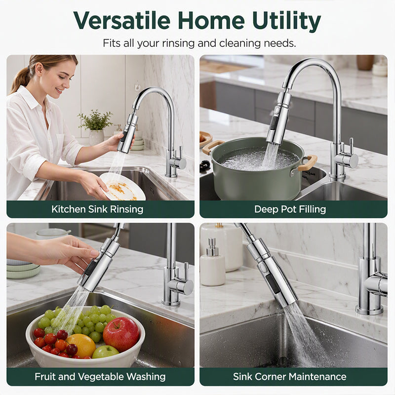 🚰 50% korting! Universele kraanverlenger – 720° flexibel, 3 standen & krachtige messtraal. Maak afwassen & schoonmaken moeiteloos! 💦⚡