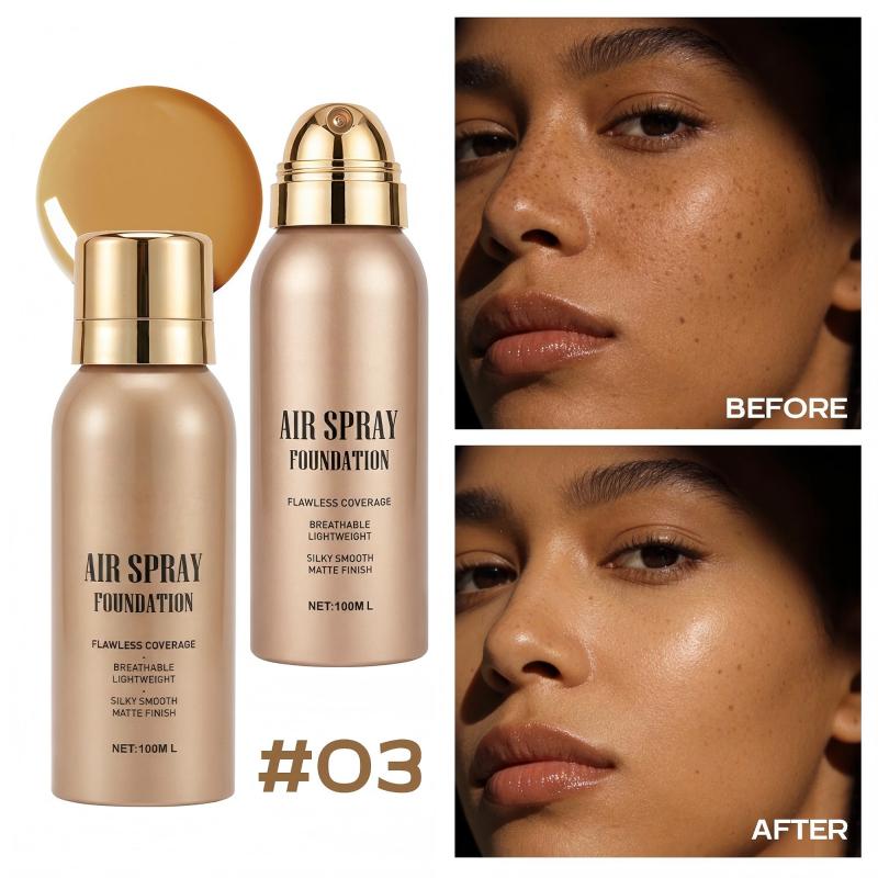 ✨ 50% korting! Foundation spray – volledige dekking, water- & zweetbestendig, lichte formule & matte finish. Natuurlijke look – de hele dag! 💖🛡️