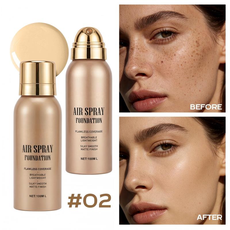 ✨ 50% korting! Foundation spray – volledige dekking, water- & zweetbestendig, lichte formule & matte finish. Natuurlijke look – de hele dag! 💖🛡️