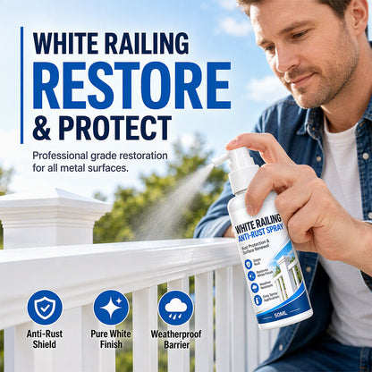 🛡️  50% korting! Witte herstelspray – voor metalen leuningen, poorten & meubels. Dekt roestsporen & gebruikssporen – frisse uitstraling in 1x! 🎯✨