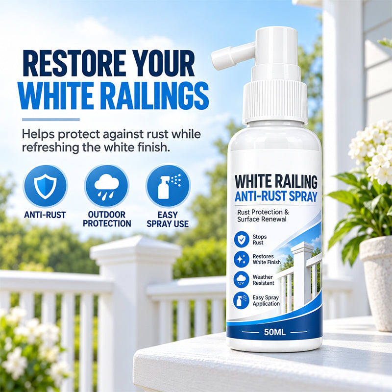 🛡️  50% korting! Witte herstelspray – voor metalen leuningen, poorten & meubels. Dekt roestsporen & gebruikssporen – frisse uitstraling in 1x! 🎯✨