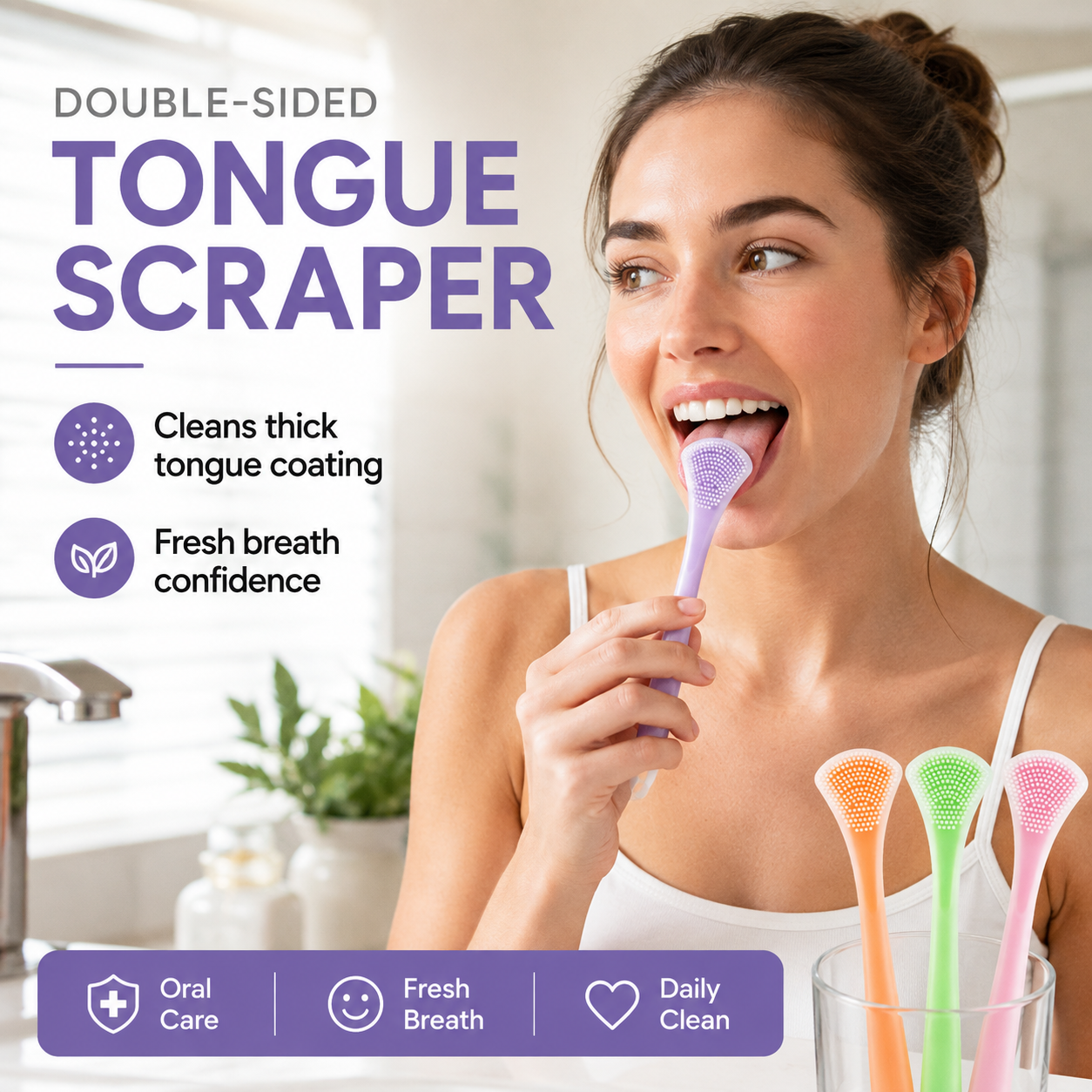 👅 50% korting! 3-in-1 tongreiniger – borstelt, schraapt & masseert. Siliconen van voedselkwaliteit, ergonomisch & draagbaar – frisse adem elke dag! ✨🦷