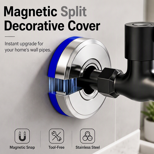 🔧 50% korting! Magnetische leidingafdekking – 2-delige splitring, geen gereedschap nodig. Verbergt lelijke openingen rond kranen & leidingen – strakke afwerking! ✨🏠