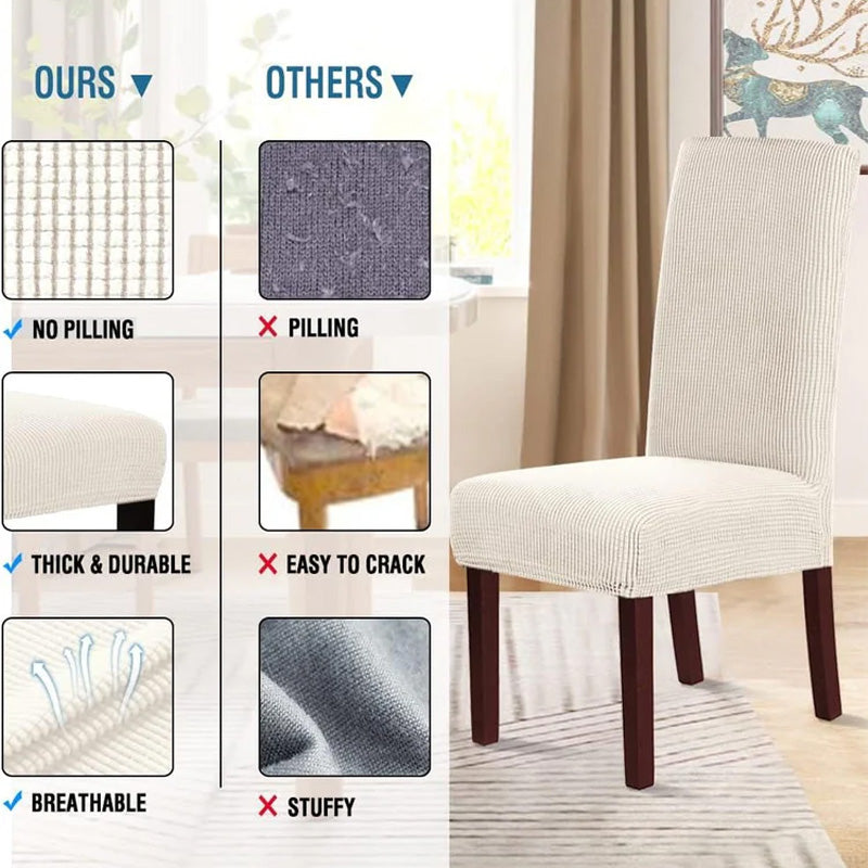 🪑 50% korting! Stretch stoelhoes – 1-delig, past op 38-48 cm breedte. Elastische rand, machinewasbaar & vele kleuren. Verfris uw stoelen! ✨🧺