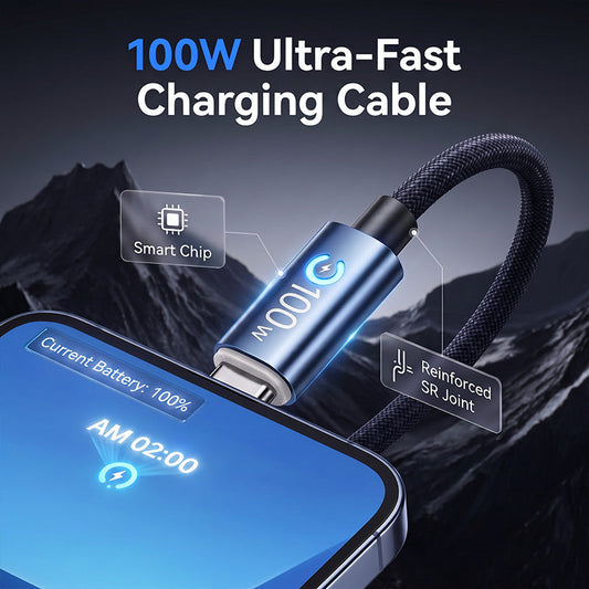 ⚡ 50% korting! 100W USB-C snellaadkabel – E-Marker chip, automatische stroomonderbreking & versterkte nylon constructie. Universeel & duurzaam! ✨🔋