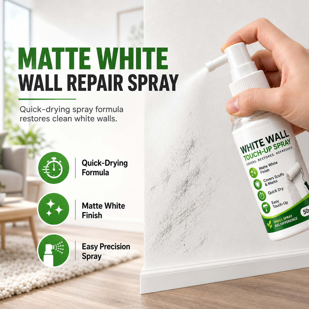 🏠 50% korting! Matwitte muurreparatiespray – dekt vlekken & slijtageplekken naadloos af. Precisiespray voor hoeken – duurzaam & langdurig! ✨🎨