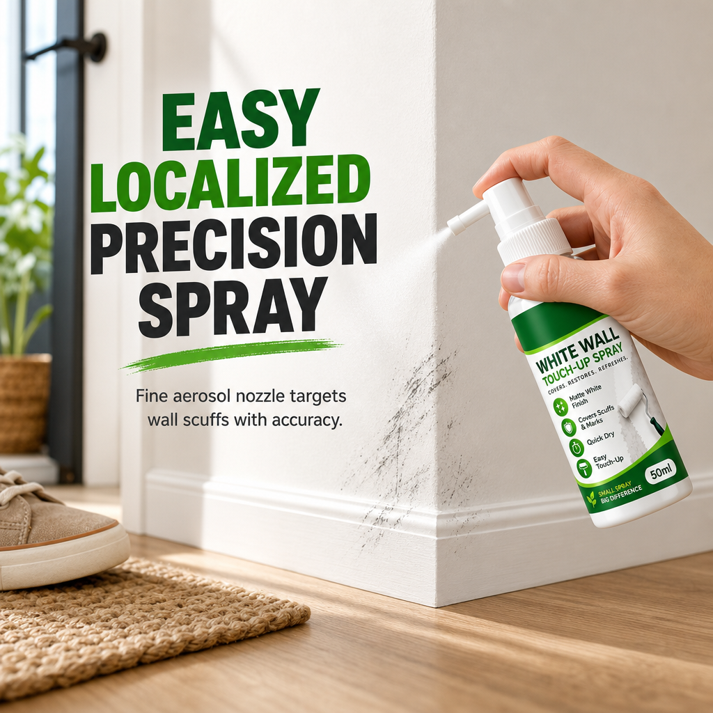 🏠 50% korting! Matwitte muurreparatiespray – dekt vlekken & slijtageplekken naadloos af. Precisiespray voor hoeken – duurzaam & langdurig! ✨🎨
