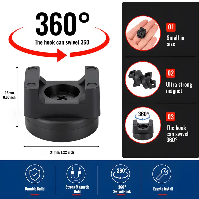 🔌 50% korting! Magnetische kabelhouder – houdt tot 25 lbs, 360° draaibaar & zonder boren. Transformeer rommelige draden in nette kanalen! ✨🛠️
