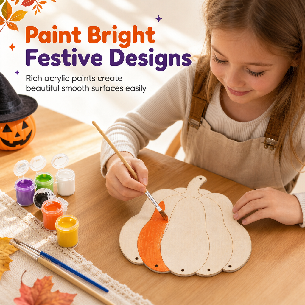 🎃 50% korting! DIY houten pompoen decoratie – schilder, monteer & hang uw eigen Halloween-pompoen op. Inclusief verf & penseel bij geselecteerde varianten! ✨🖌️