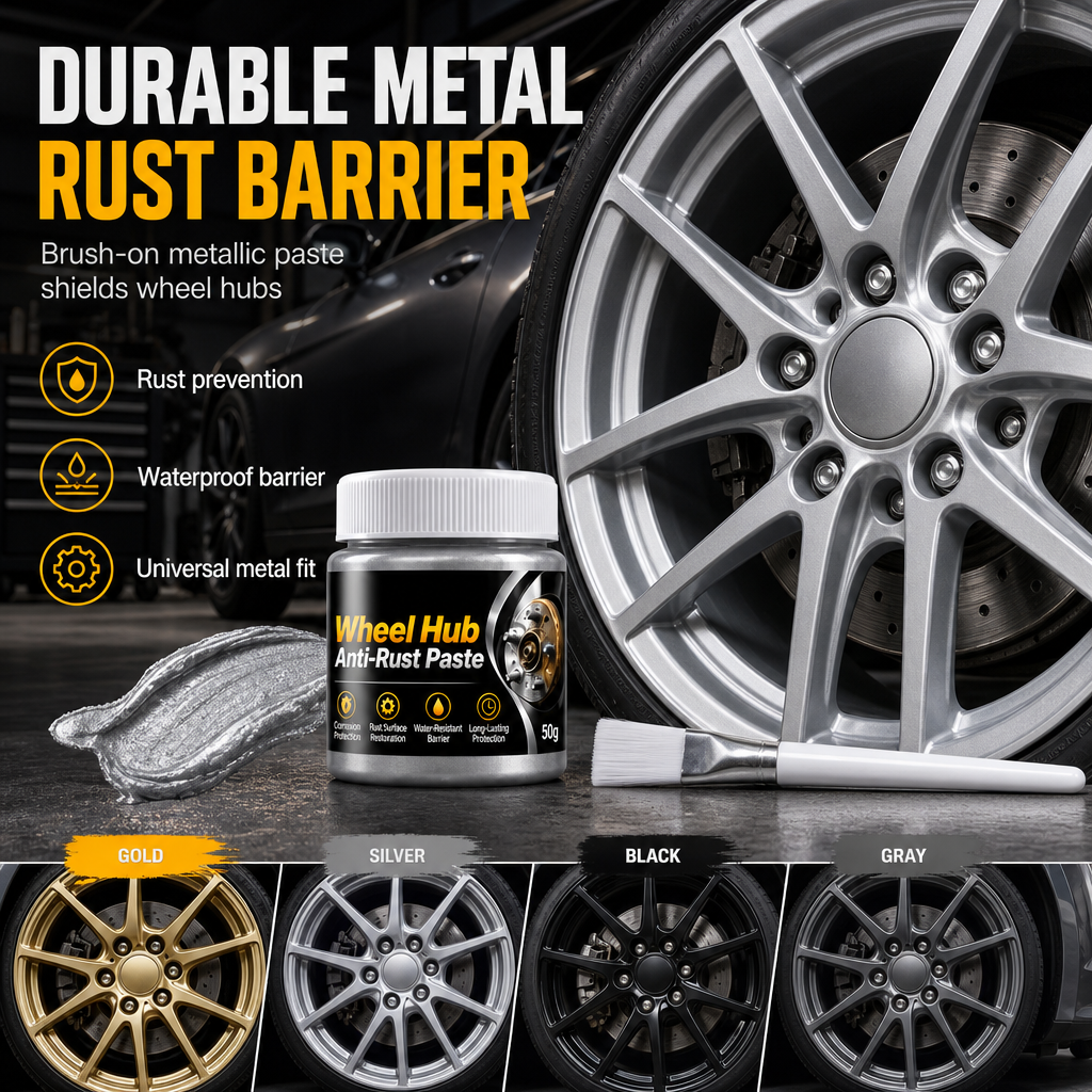 🛞 50% korting! Roestbeschermingspasta voor wielnaven – bestand tegen strooizout & oxidatie. Met applicatorpenseel, 4 metallic kleuren & 50g! ✨🛡️