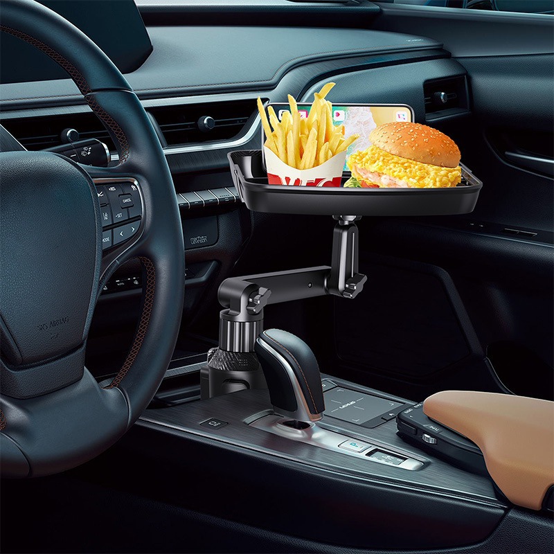 🚗 50% korting! Autoplateau voor bekerhouder – 360° draaibaar, uitschuifbaar & geïntegreerde telefoonhouder. Montage zonder gereedschap – voor maaltijden & navigatie! ✨🍔