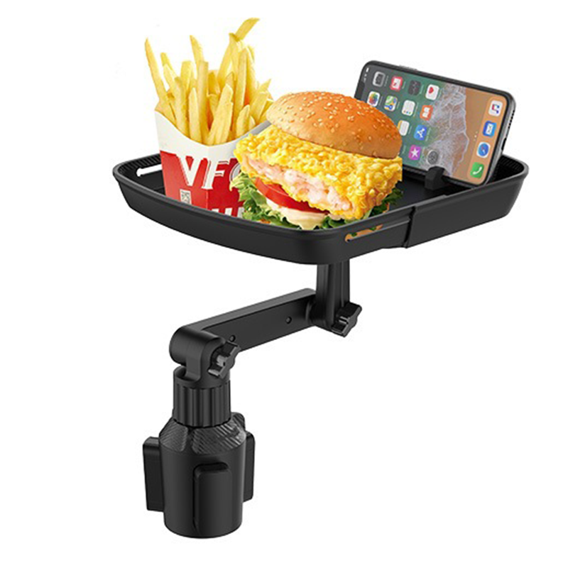🚗 50% korting! Autoplateau voor bekerhouder – 360° draaibaar, uitschuifbaar & geïntegreerde telefoonhouder. Montage zonder gereedschap – voor maaltijden & navigatie! ✨🍔