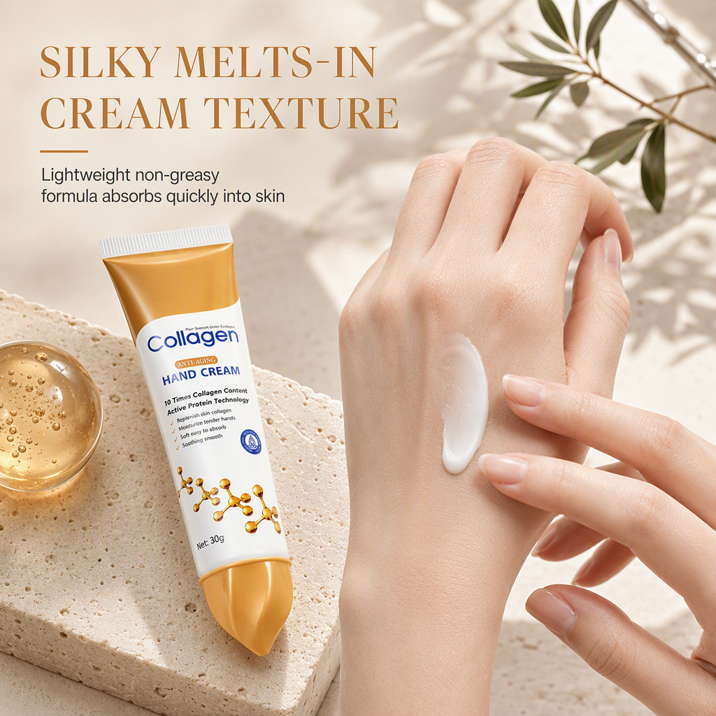 🧴 50% korting! Hydraterende handcrème met collageen – diepe voeding, zijdezacht & niet plakkerig. Herstelt droge, ruwe handen – 6 geuren! ✨💧