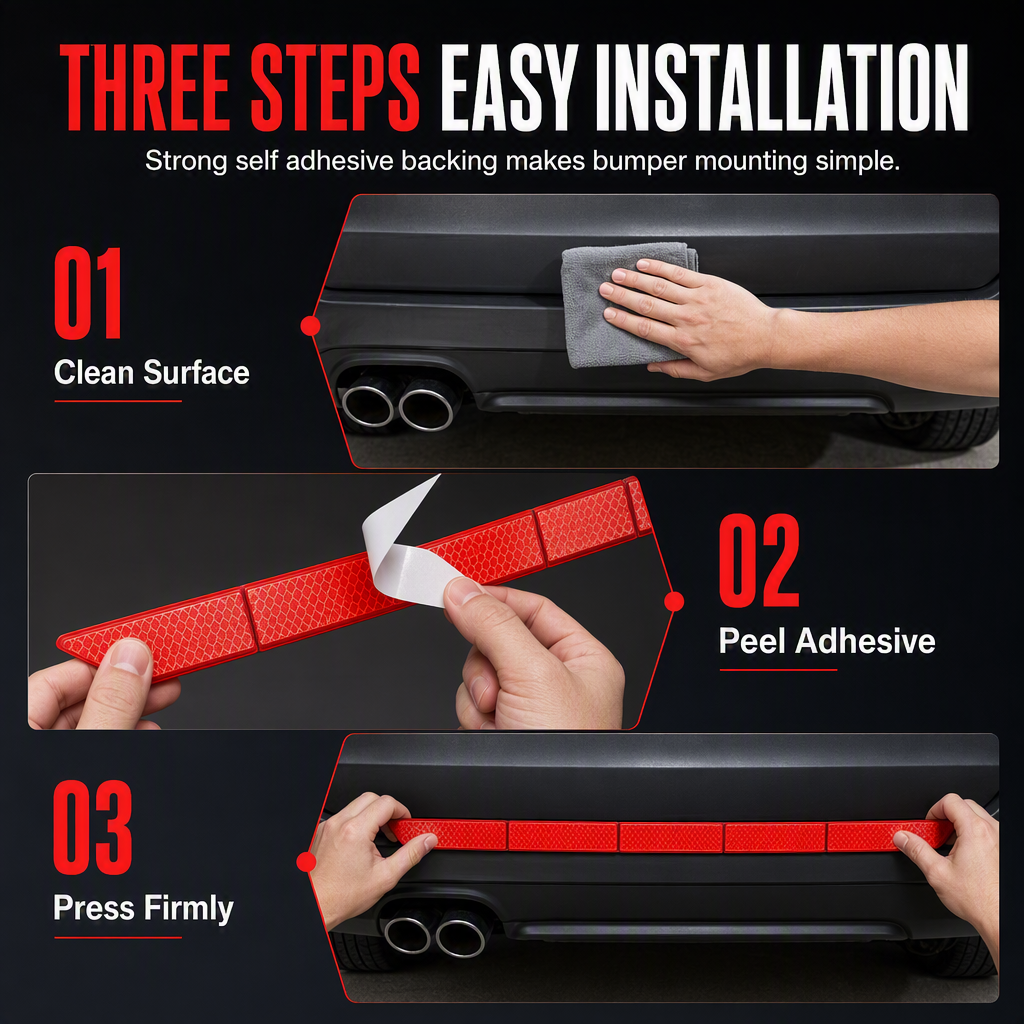 🚗 50% korting! Reflecterende bumperstrips – ultrahelder, weerbestendig & eenvoudig te bevestigen. Verhoog uw zichtbaarheid & veiligheid 's nachts! ✨🛡️