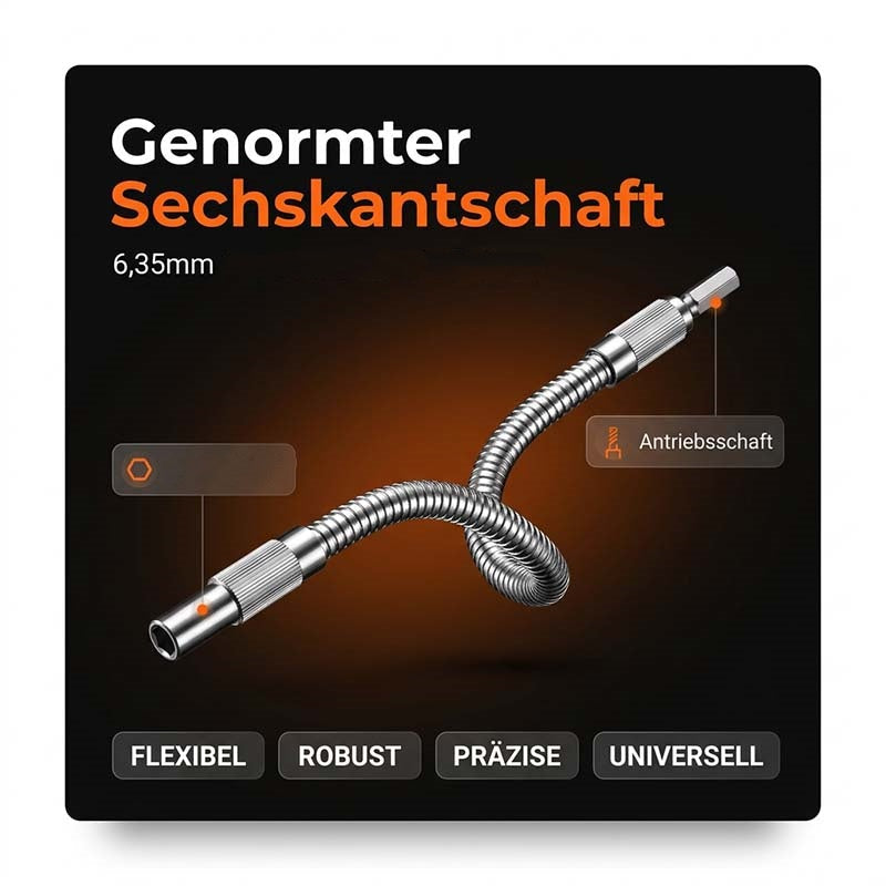 🔧 50% korting! Flexibele verlengas – 6,35 mm zeskant, 3 lengtes (200/250/300 mm). Bereik schroeven in krappe hoeken & lastige ruimtes! ✨💪