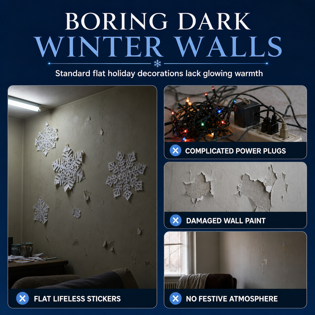 ❄️ 50% korting! Glowende 3D-sneeuwvlok stickers – schitterende glitter, blauw-groene gloed & eenvoudige installatie. Tover elke kamer om in een winterwonderland! ✨💙
