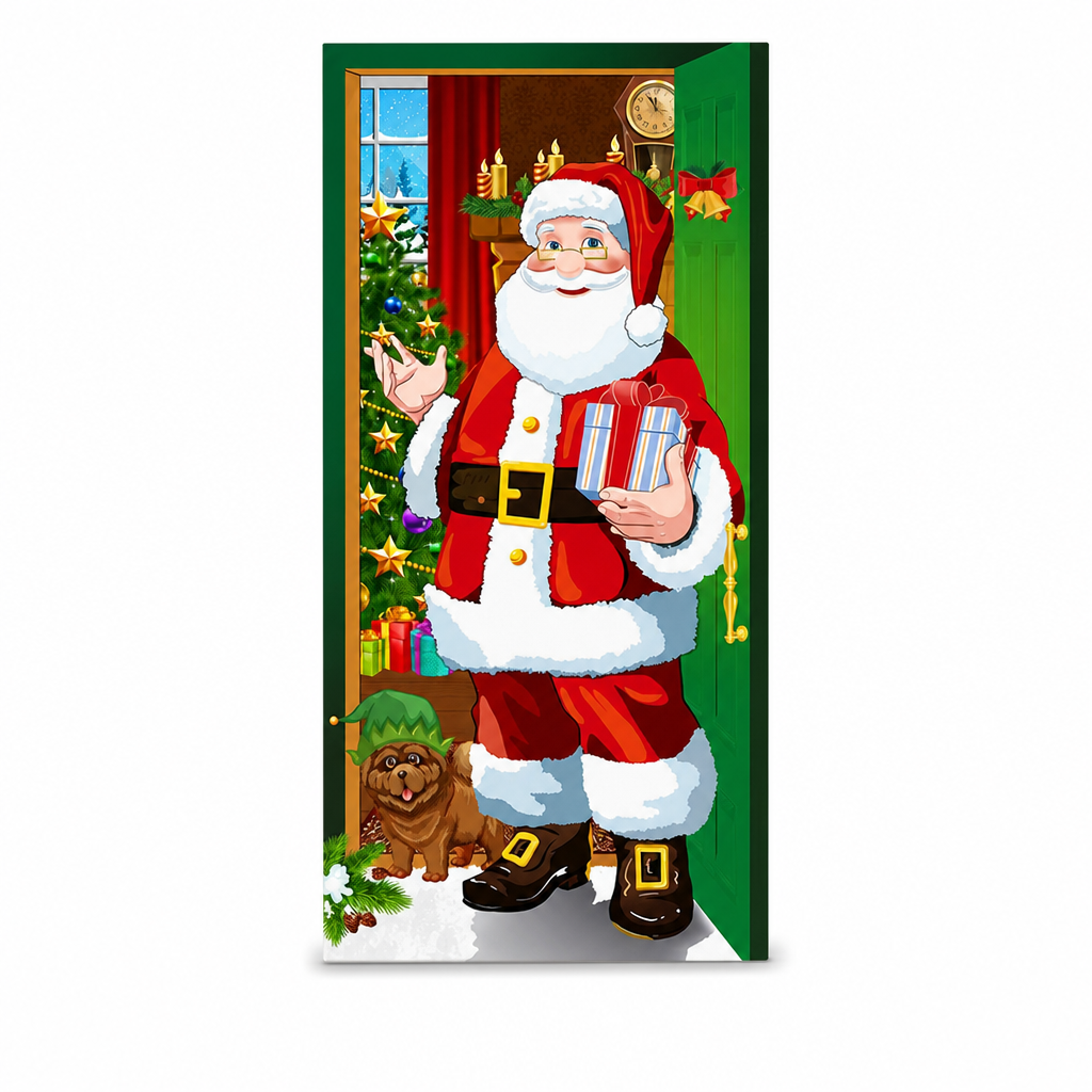 🎄 50% korting! Kerstdeurdecoratie – levendige thermische print, dik polyester & eenvoudig op te hangen. Transformeer je voordeur in feestelijke sfeer – 185×90 cm! ✨🚪