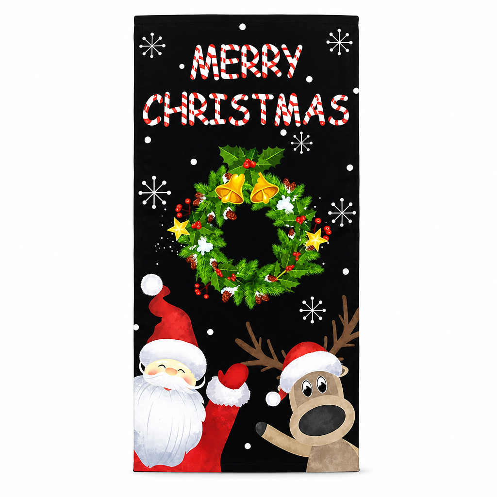 🎄 50% korting! Kerstdeurdecoratie – levendige thermische print, dik polyester & eenvoudig op te hangen. Transformeer je voordeur in feestelijke sfeer – 185×90 cm! ✨🚪