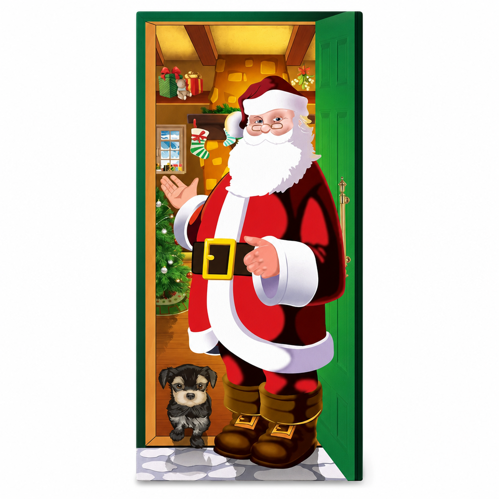 🎄 50% korting! Kerstdeurdecoratie – levendige thermische print, dik polyester & eenvoudig op te hangen. Transformeer je voordeur in feestelijke sfeer – 185×90 cm! ✨🚪