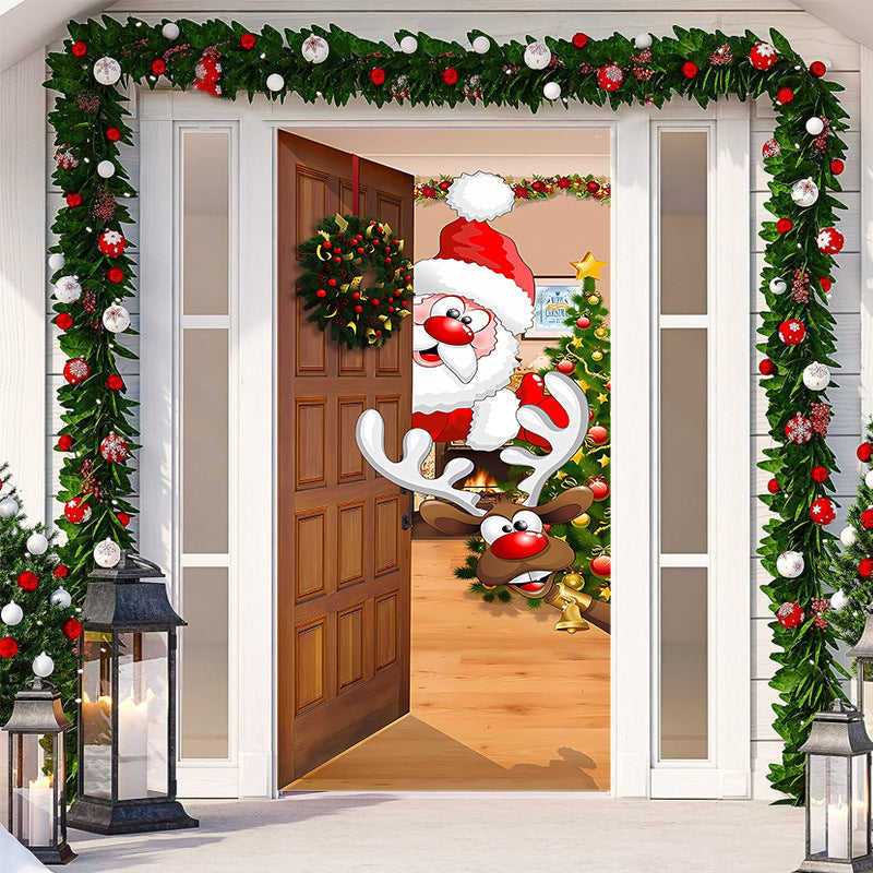 🎄 50% korting! Kerstdeurdecoratie – levendige thermische print, dik polyester & eenvoudig op te hangen. Transformeer je voordeur in feestelijke sfeer – 185×90 cm! ✨🚪