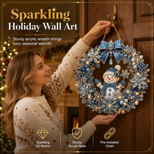 💎 50% korting! Sparkling holiday wall art – DIY diamant schilderij met fonkelende strass, lichtgewicht acryl & gouden ketting. Perfect voor deur & schouw! ✨🎄
