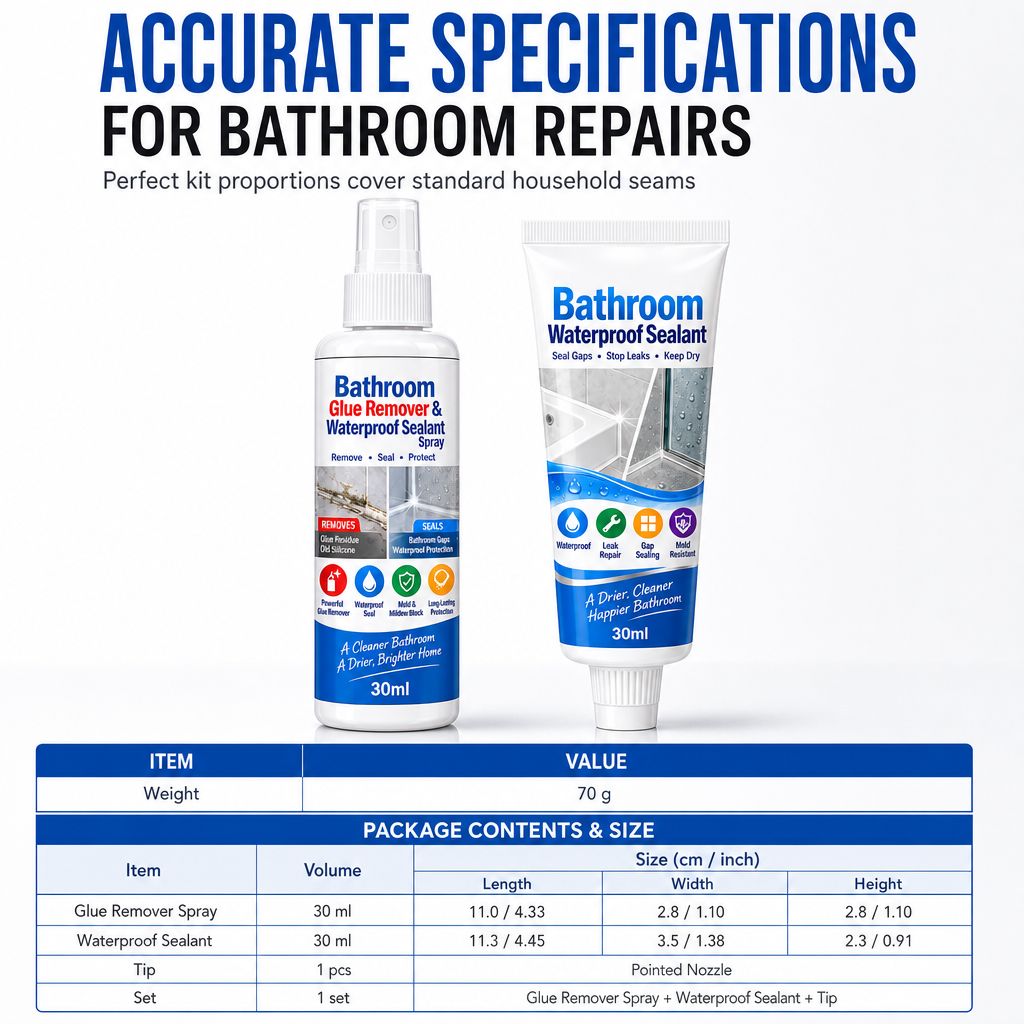 🛁 50% korting! Badkamerkit set – restenverwijderaar + afdichtingspasta. Verwijder oude kit & vernieuw voegen in enkele stappen – nette afwerking! ✨🔧