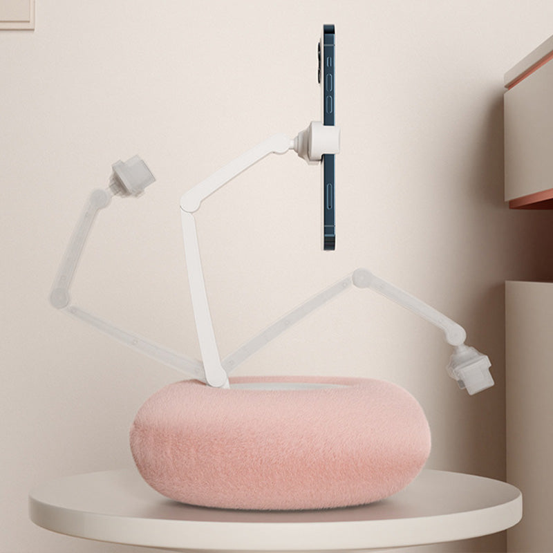 🧸 50% korting! Pluche telefoonhouder – zachte afneembare kussenbasis, 360° verstelbaar & stretchbare klem. Perfect voor bed & bank! ✨📱