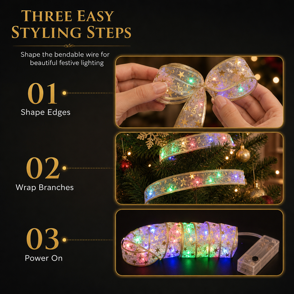 🎄 50% korting! Buigbare kerstverlichting – gouden gaas, warme LED-gloed & vormbaar tot strikken. Perfect voor kerstboom & tafel! ✨🎀