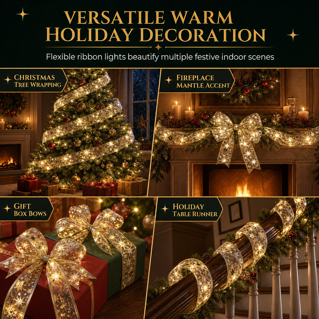 🎄 50% korting! Buigbare kerstverlichting – gouden gaas, warme LED-gloed & vormbaar tot strikken. Perfect voor kerstboom & tafel! ✨🎀