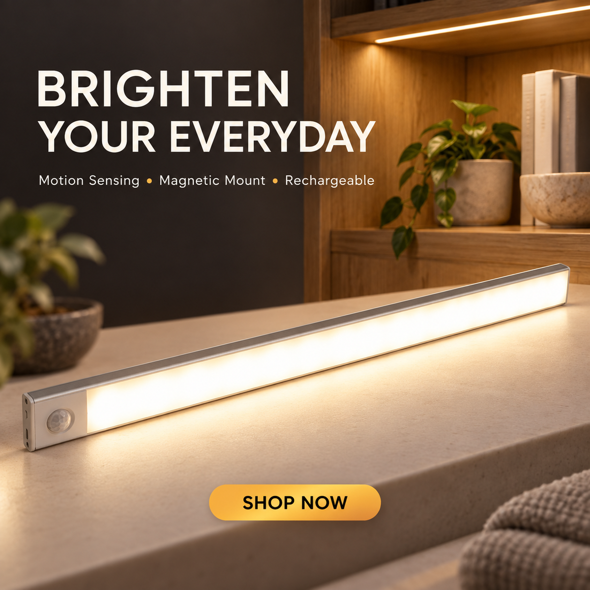 💡 50% korting! Bewegingssensor LED-lamp – automatisch aan, 3 kleurtemperaturen & oplaadbaar. Ultradun design, magnetisch & zonder boren te monteren! ✨🔋