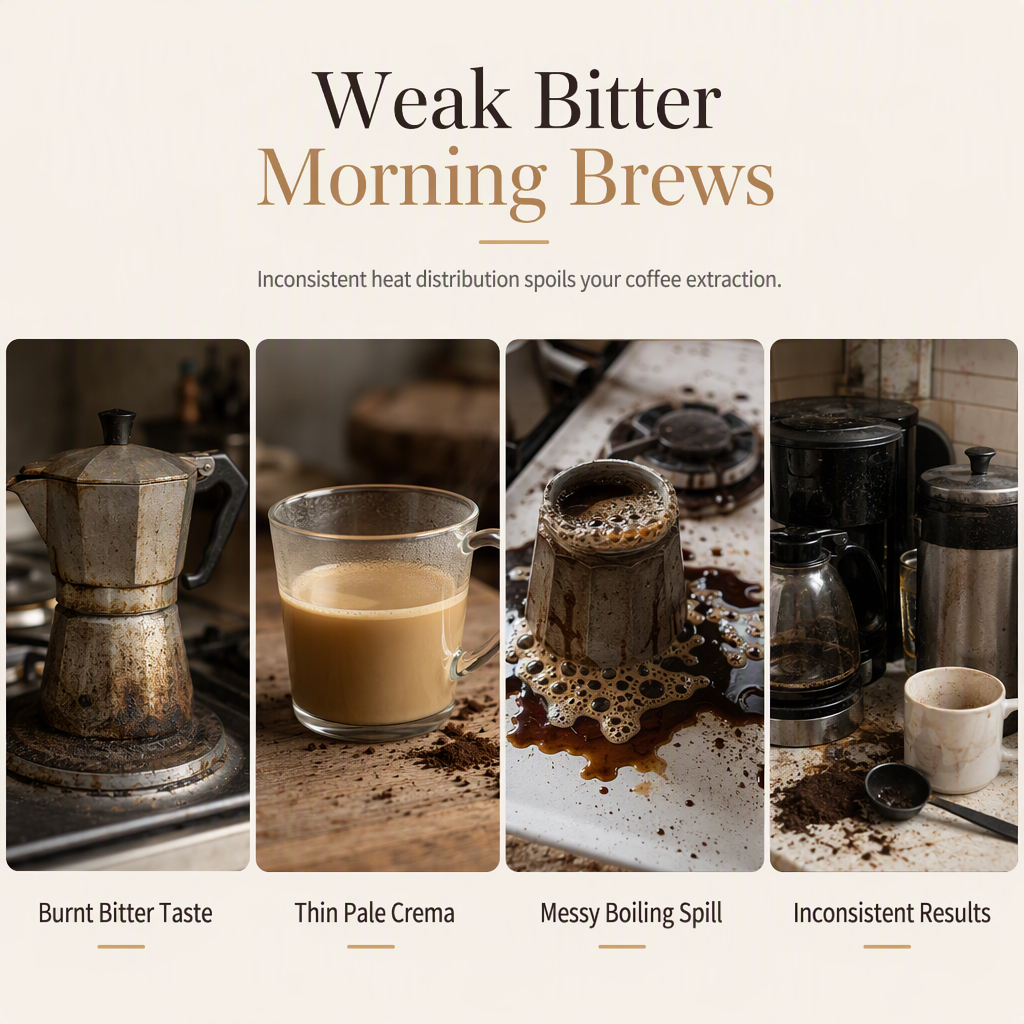 ☕ 50% korting! Klassieke Italiaanse mokapot – dikke gouden crema, gelijkmatige verhitting & massief gegoten aluminium. Voor diverse kookplaten! ✨🇮🇹