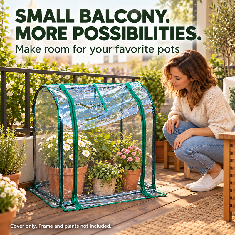 🌱 50% korting! Transparante mini kas hoes – beschermt planten tegen wind & regen, met rits voor eenvoudige toegang. Voor balkon & patio! ✨🪴
