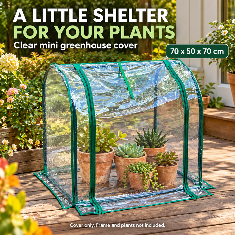 🌱 50% korting! Transparante mini kas hoes – beschermt planten tegen wind & regen, met rits voor eenvoudige toegang. Voor balkon & patio! ✨🪴