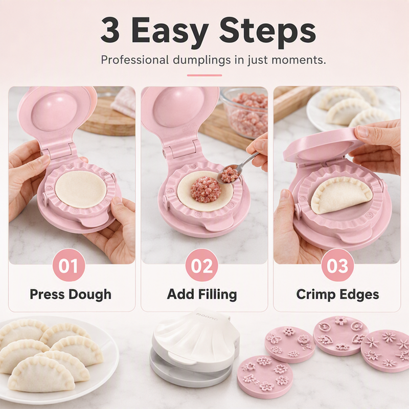 🥟 50% korting! 2-in-1 dumpling maker – druk deeg plat & vorm dumplings met één handig hulpmiddel. Handmatig, PP materiaal & compact! ✨💪