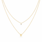 Double Layer A-Z Initial Minimalist Shiny Rhinestone Clavicle Chain