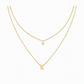 Double Layer A-Z Initial Minimalist Shiny Rhinestone Clavicle Chain