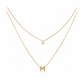 Double Layer A-Z Initial Minimalist Shiny Rhinestone Clavicle Chain