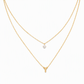 Double Layer A-Z Initial Minimalist Shiny Rhinestone Clavicle Chain